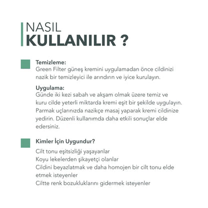 Green Filter - Cilt Dolgunlaştırıcı Güneş Kremi SPF 50+ 75ml